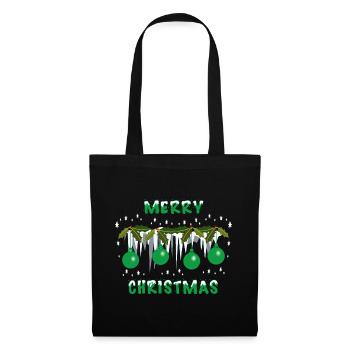 Boules de Noël vertes - Sac en tissu - noir - Devant