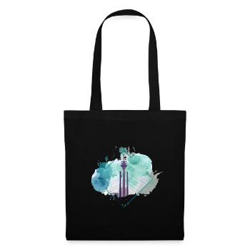 Düsseldorf Allemagne City Skyline Splash Coloré - Sac en tissu - noir - Devant