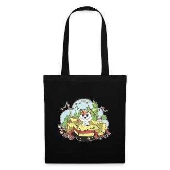 Cat Noël Arbre de Noël Cadeaux Cartoon - Sac en tissu - noir - Devant