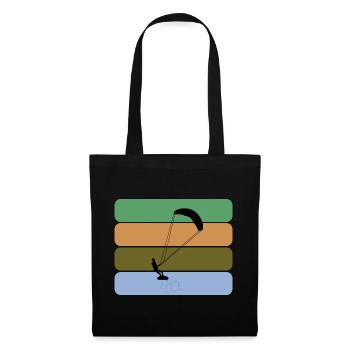 Kitesurfing - Kitesurfer with four color design - Tote Bag - black - Front