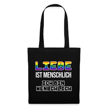 Regenbogen Liebe Lgbt Statement Sexualität Schwul - Stoffbeutel - Schwarz - Vorne
