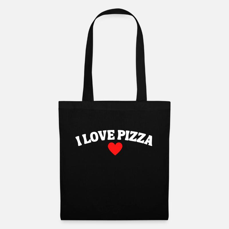 I love Pizza - Stoffbeutel - Schwarz
