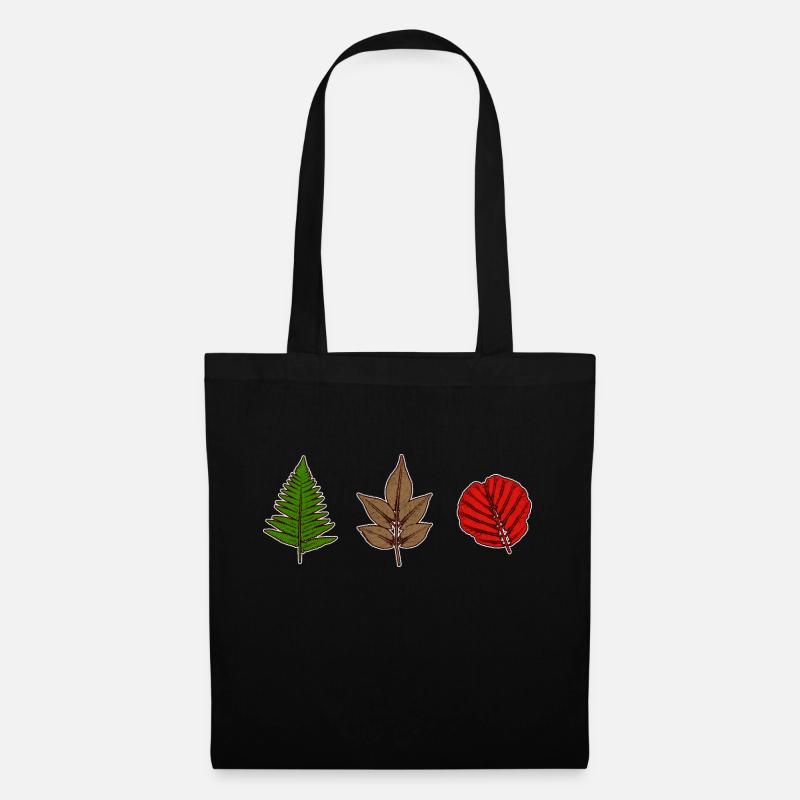 Feuilles - Sac en tissu - noir