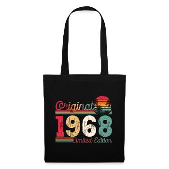 Né en 1968 55ème anniversaire Cadeau homme / femme - Sac en tissu - noir - Devant