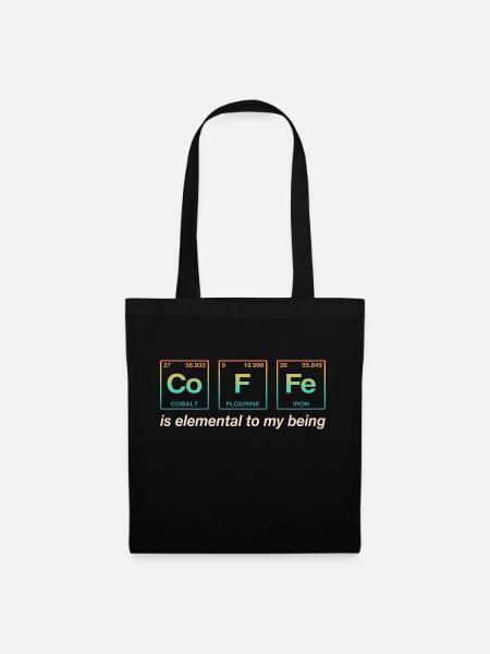 COFFEE - mit Elementen des Persiodensystems - Stoffbeutel - Schwarz