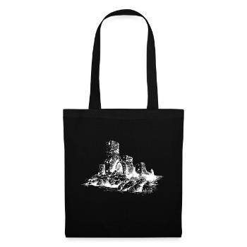 Château Dessin Point de repère Moyen Age historique - Sac en tissu - noir - Devant