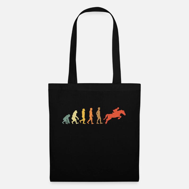 Pferd Reiten Evolution Vintge Retro - Stoffbeutel - Schwarz