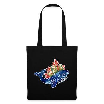 Whale Illustration with Coral | Protect the Sea - Tote Bag - black - Front