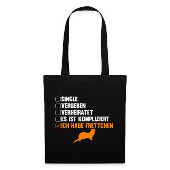 Es ist kompliziert ich habe Frettchen - Stoffbeutel - Schwarz - Vorne