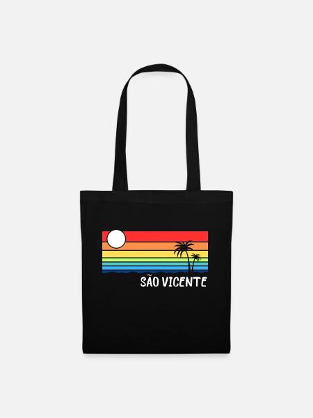 São Vicente Kap Verden Cabo Verde Urlaub - Stoffbeutel - Schwarz