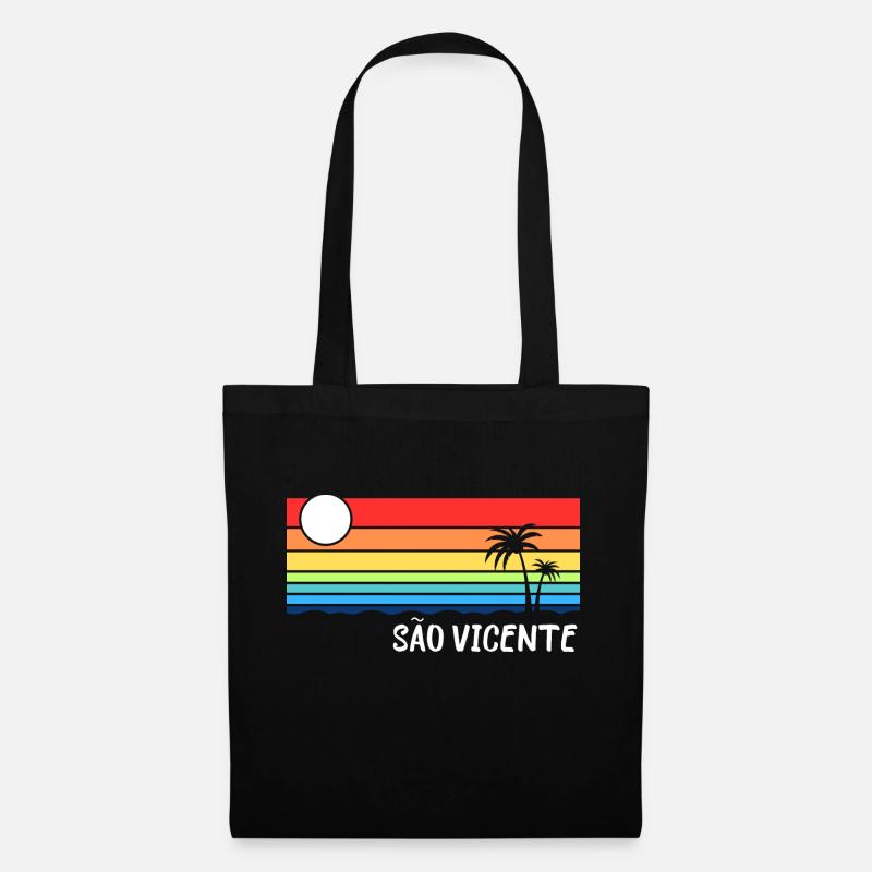 São Vicente Kap Verden Cabo Verde Urlaub - Stoffbeutel - Schwarz