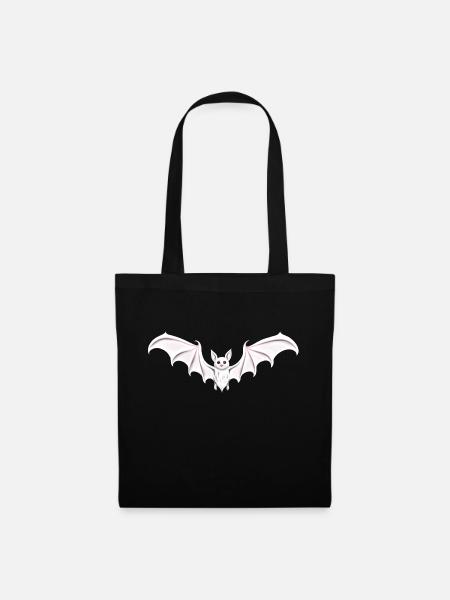 Fledermaus white bat goth - Tote Bag - black