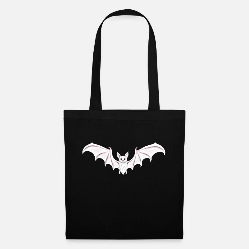 Fledermaus white bat goth - Stoffbeutel - Schwarz