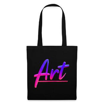 Lettrage ART dans le ciel magenta - Sac en tissu - noir - Devant