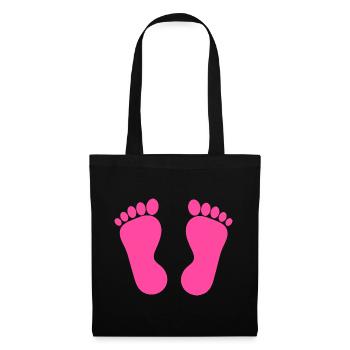 Podologie de pédicure pédicure rose pieds roses pieds - Sac en tissu - noir - Devant