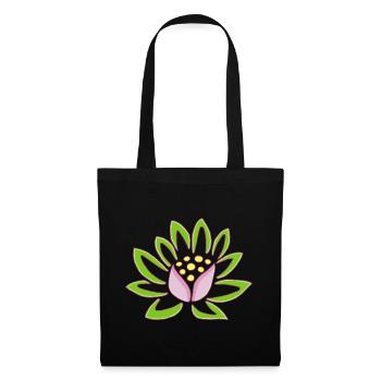 Lotus et nature - Sac en tissu - noir - Devant