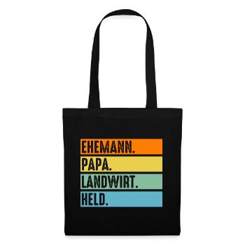 Papa Vater Landwirtschaft Bauer Landwirt - Stoffbeutel - Schwarz - Vorne