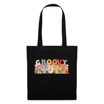 Groovy seit 1979 Retro Hippie 44. Geburtstag - Stoffbeutel - Schwarz - Vorne