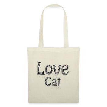 Fluffy Love Cat lettering with cat face - Tote Bag - nature - Front