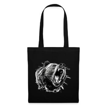 Bear Nature Environmental Protection Animals Night Climate - Tote Bag - black - Front
