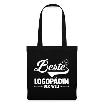 Logopädie Logopädin - Stoffbeutel - Schwarz - Vorne