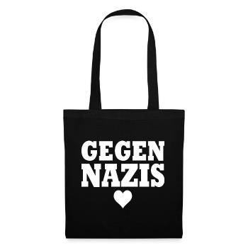 Gegen nazis - Stoffbeutel - Schwarz - Vorne