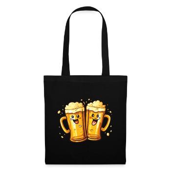 Chopes à bière drôles Rire Bière Boire de l’alcool Humour - Sac en tissu - noir - Devant