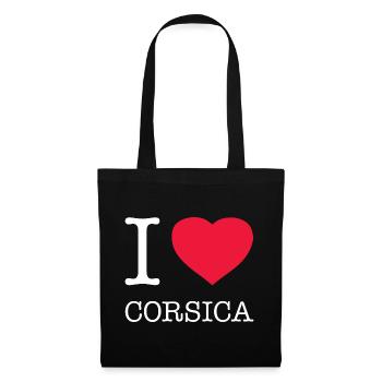 I LOVE CORSICA Korsika - Stoffbeutel - Schwarz - Vorne