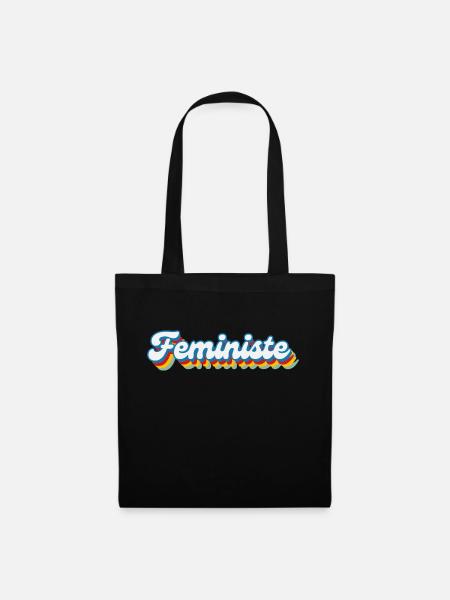 Féministe Rétro - Sac en tissu - noir
