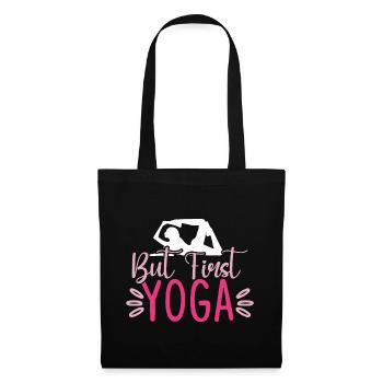 Aber zuerst Yoga - Stoffbeutel - Schwarz - Vorne