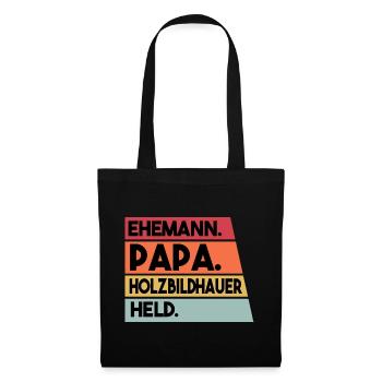 mari, père, sculpteur sur bois, héros - Sac en tissu - noir - Devant