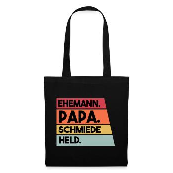 Ehemann Papa Schmiede Held - Stoffbeutel - Schwarz - Vorne
