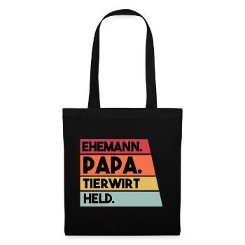 Ehemann Papa Tierwirt Held - Stoffbeutel - Schwarz - Vorne