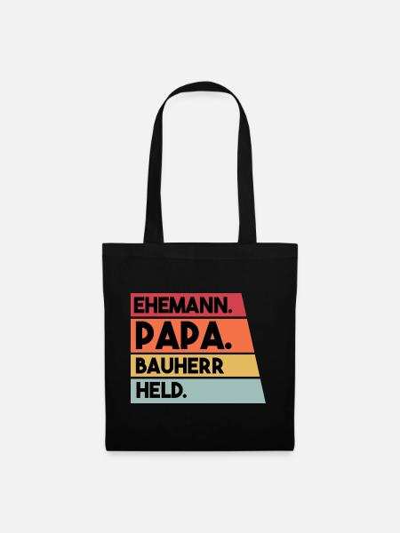 Ehemann Papa Bauherr Held - Stoffbeutel - Schwarz