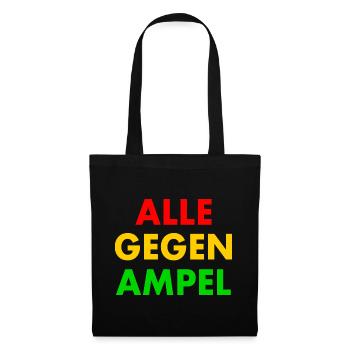 Alle gegen ampel - Stoffbeutel - Schwarz - Vorne