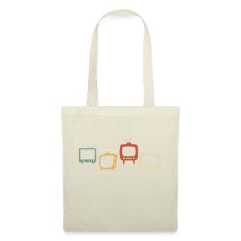 télévision rétro vintage - Sac en tissu - nature - Devant