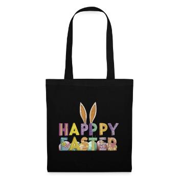 Easter bunny design with colorful letters - Tote Bag - black - Front
