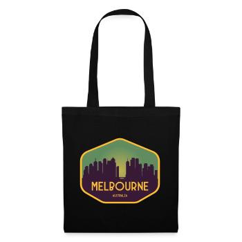 Melbourne Skyline Sonnenuntergang - Stoffbeutel - Schwarz - Vorne