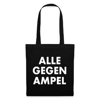 Alle gegen rechts - Stoffbeutel - Schwarz - Vorne
