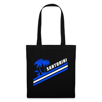 Palmiers au drapeau de Santorin, Grèce - Sac en tissu - noir - Devant