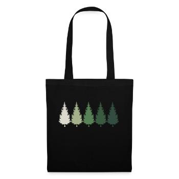 Forêt Rétro Arbre Arbres - Sac en tissu - noir - Devant