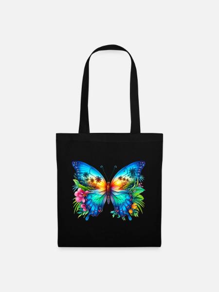 Schmetterling - Stoffbeutel - Schwarz