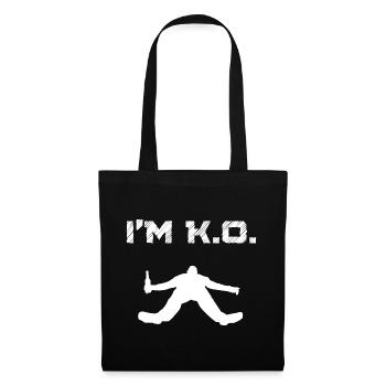 Je suis KO Homme Ivre Évanoui Blackout Coma Blanc - Sac en tissu - noir - Devant