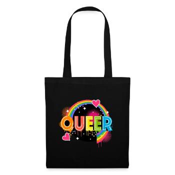 Coloré Queer Typo Mois de la fierté Égalité des droits LGBTQ - Sac en tissu - noir - Devant