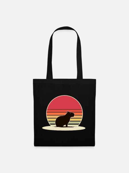 Capybara - Stoffbeutel - Schwarz