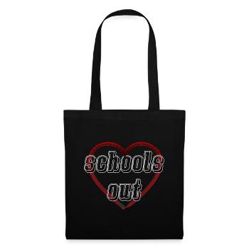 Bleistift Herz schools out - Schule aus - Stoffbeutel - Schwarz - Vorne