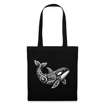 Plongeur orca tribal maori orque - Sac en tissu - noir - Devant
