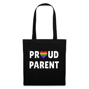 Fier parent LGBTQ Drapeau gay pride maman papa parent - Sac en tissu - noir - Devant