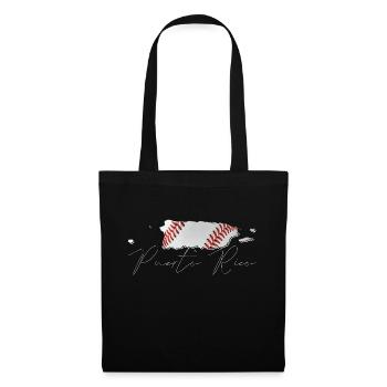 Porto Rico (États-Unis) | Vrai baseball | Carte S - Sac en tissu - noir - Devant