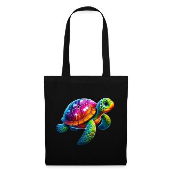 Schildkröte - Stoffbeutel - Schwarz - Vorne
